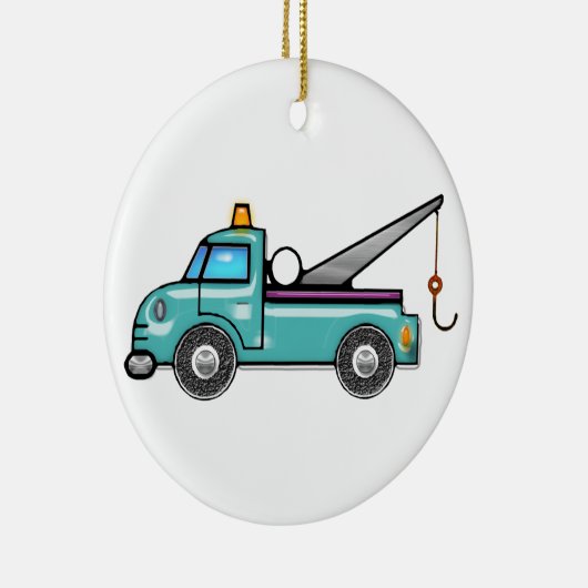 Tough Blue Tow Truck Keramisch Ornament (Rechts)
