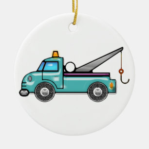 Tough Blue Tow Truck Keramisch Ornament