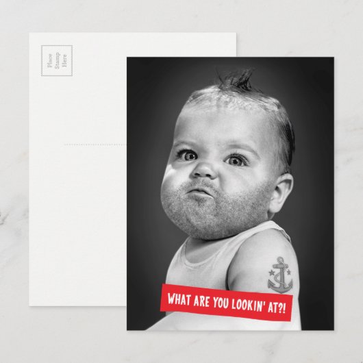 Tough Boorbaby Boy Briefkaart (Voorkant / Achterkant)