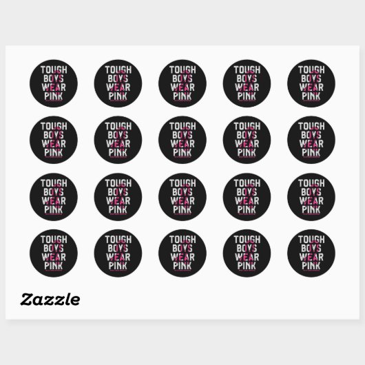 Tough Boys Wear Nk Breast Cancer Awareness Shirts  Ronde Sticker (Vel)