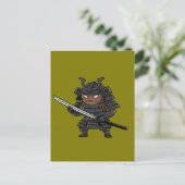 Tough Coconut Samurai Guardian Katana Illustration Briefkaart (Staand voorkant)
