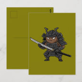 Tough Coconut Samurai Guardian Katana Illustration Briefkaart (Voorkant / Achterkant)