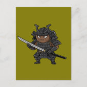 Tough Coconut Samurai Guardian Katana Illustration Briefkaart (Voorkant)