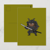 Tough Coconut Samurai Guardian Katana Illustration Briefkaart (Voorkant / Achterkant)