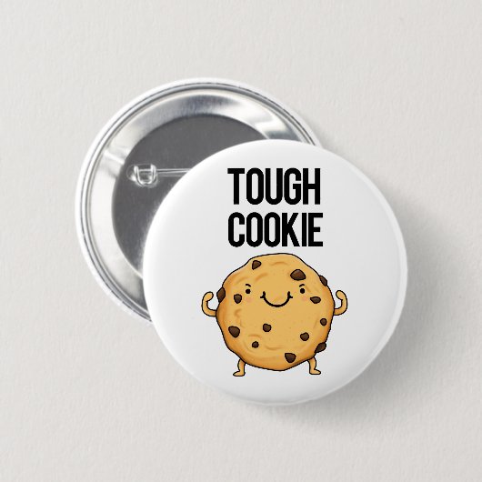 Tough Cookie Funny Cookie Pun Ronde Button 5,7 Cm (Voorkant /achterkant)