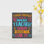 Tough Enough To Be A Daycare Teacher Funny Daycare Kaart (Gele Bloem)