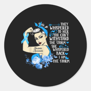 Tough Girl Ribbon I are the Storm Diabetes Awarene Ronde Sticker