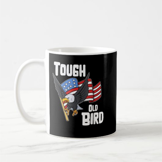 Tough Old Bird Patriotic USA Flag Eagle Graphic  Koffiemok (Links)