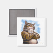 Tough Tabby Kat Cartoon Magneet (Voorkant / Achterkant)