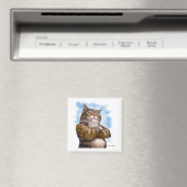 Tough Tabby Kat Cartoon Magneet (Insitu (Vaatwasser))