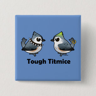 Tough Titmice Vierkante Button 5,1 Cm