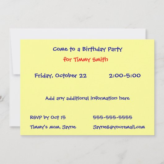 Tough Tow Truck Invite Kaart (Achterkant)