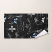 Toujours Paris Butterflies Collage Black Hnd Towel Handdoek (Handdoek)