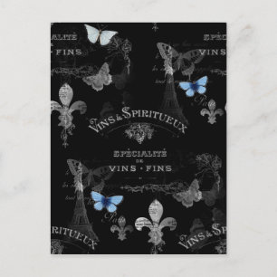 Toujours Paris Butterflies Collage Briefkaart