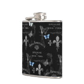 Toujours Paris Butterflies Collage Flask Heupfles (Links)