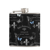 Toujours Paris Butterflies Collage Flask Heupfles (Voorkant)