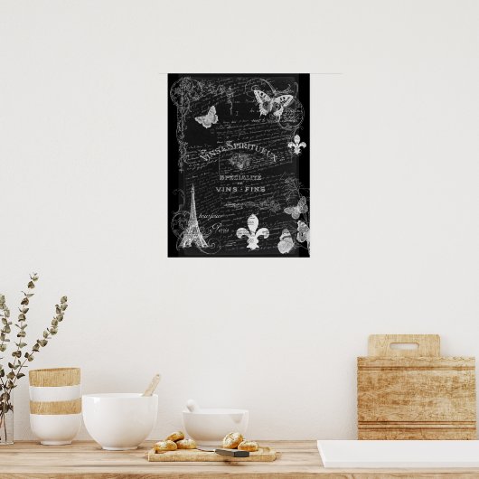 Toujours Paris Collage Art Poster (Keuken)