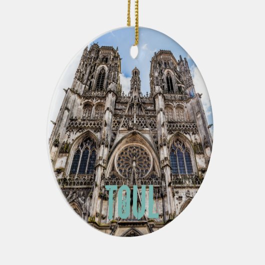 Toul St. Etienne Cathedral Frankrijk gift Keramisch Ornament (Rechts)