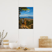 Toulon Mont Faron – Oude Reisposter Poster (Keuken)