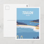 Toulon Mourillon Beroemde Reisplaats Illustratie Briefkaart (Voorkant / Achterkant)