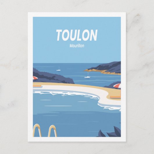Toulon Mourillon Beroemde Reisplaats Illustratie Briefkaart (Voorkant)