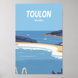 Toulon Mourillon Beroemde Reisplaats Illustratie Poster