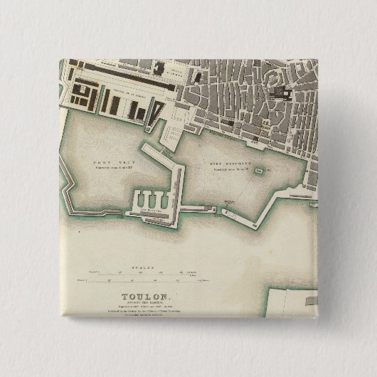 Toulon Vierkante Button 5,1 Cm (Voorkant)
