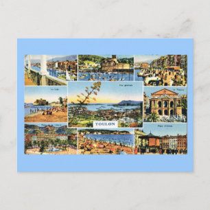 Toulon, Vroege multiviewkaart, 1920 Briefkaart