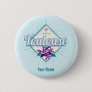 Toulouse City France Retro Violets Souveni Ronde Button 5,7 Cm