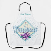 Toulouse City France Retro Violets  Souveni Schort (Voorkant)