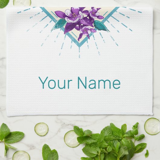 Toulouse City France Retro Violets  Souveni Theedoek (Gevouwen)