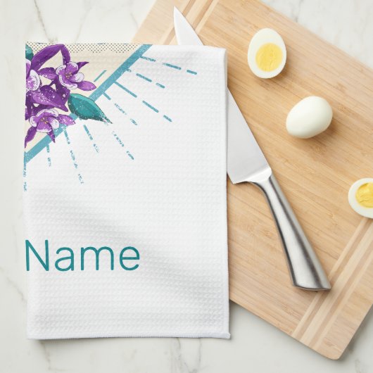 Toulouse City France Retro Violets Souveni Theedoek (Quarter Fold)