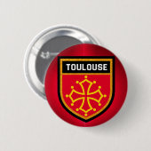 Toulouse Flag Ronde Button 5,7 Cm (Voorkant /achterkant)