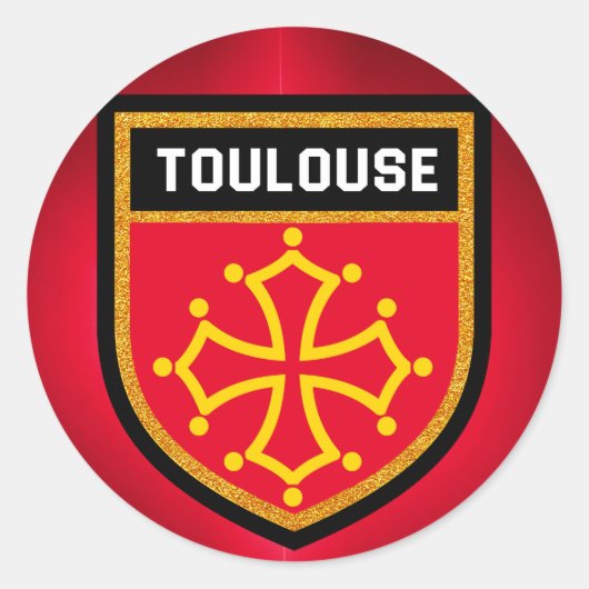 Toulouse Flag Ronde Sticker (Voorkant)