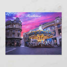 Toulouse Frankrijk, Franse stad Carousel Sunset Tr Briefkaart