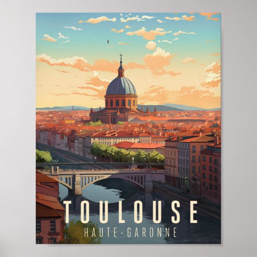 Toulouse - Frankrijk - illustraties Poster (Voorkant)