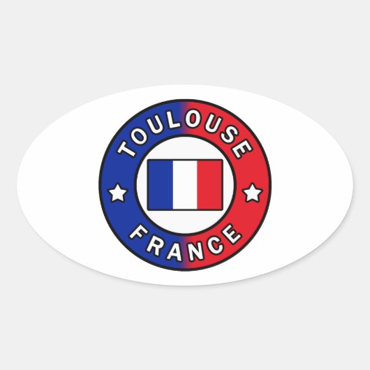 Toulouse Frankrijk Ovale Sticker (Voorkant)