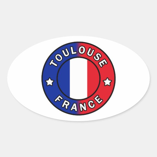 Toulouse Frankrijk Ovale Sticker (Voorkant)