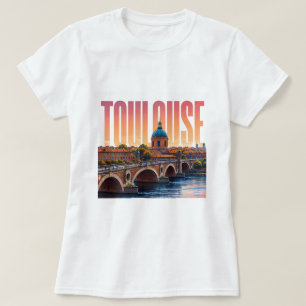 Toulouse Frankrijk Reis Roze Stad Charme T-shirt