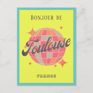 Toulouse Frankrijk reizen bonjour retro kleurrijk Briefkaart