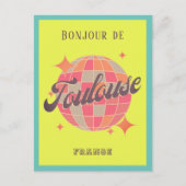 Toulouse Frankrijk reizen bonjour retro kleurrijk Briefkaart (Voorkant)