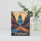 Toulouse Frankrijk Vintage Retro Reisillustratie Briefkaart