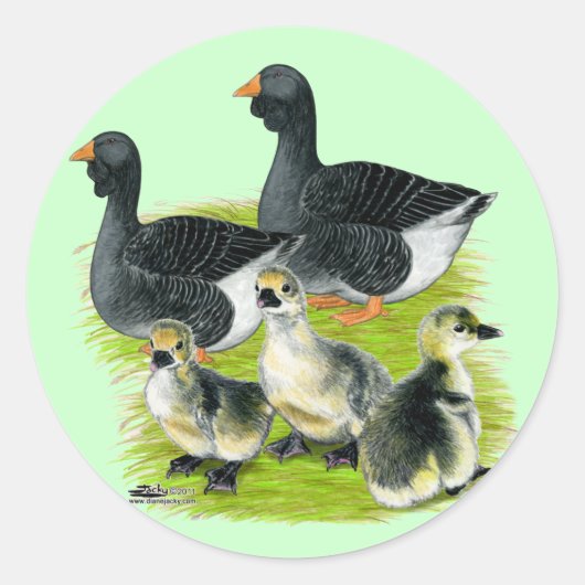 Toulouse Goose Ronde Sticker (Voorkant)