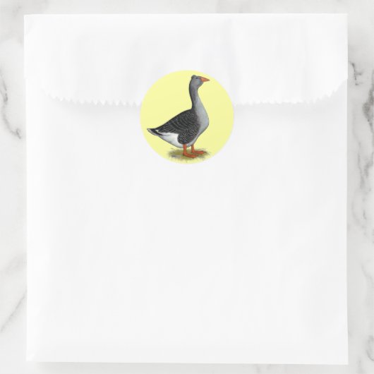Toulouse Goose Tufted Ronde Sticker (Tas)