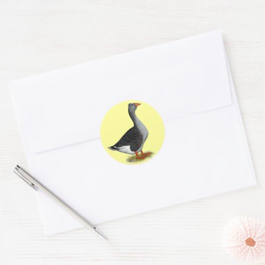Toulouse Goose Tufted Ronde Sticker (Envelop)