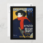 Toulouse-Lautrec Ambassadeurs Aristide Bruant Briefkaart (Voorkant / Achterkant)