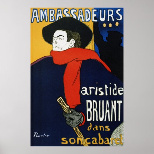 Toulouse-Lautrec Ambassadeurs Aristide Bruant Poster (Voorkant)