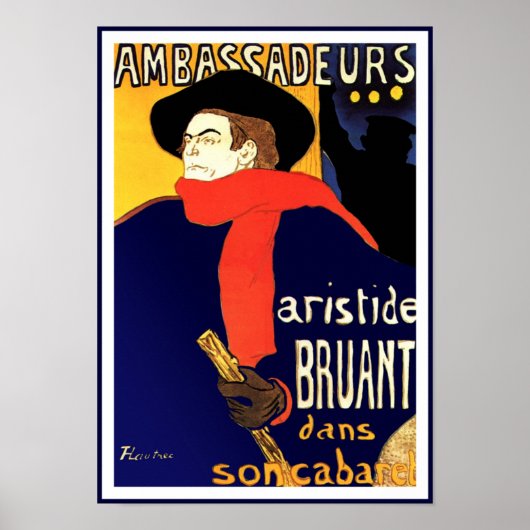Toulouse Lautrec Ambassadeurs Aristide Bruant Poster (Voorkant)