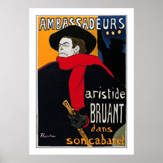 Toulouse-Lautrec: ambassadeurs-Bruant Poster (Voorkant)