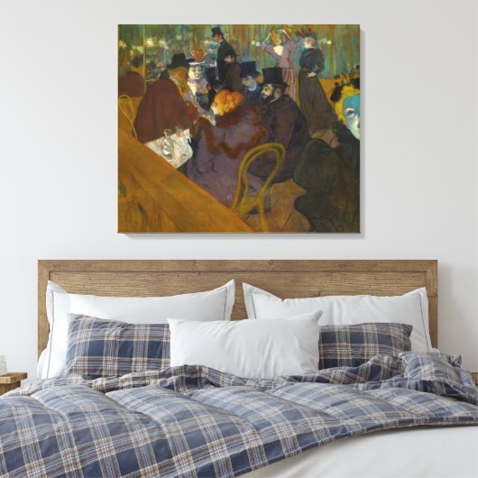Toulouse-Lautrec - bij de Rouge Canvas Afdruk (Insitu (Slaapkamer))